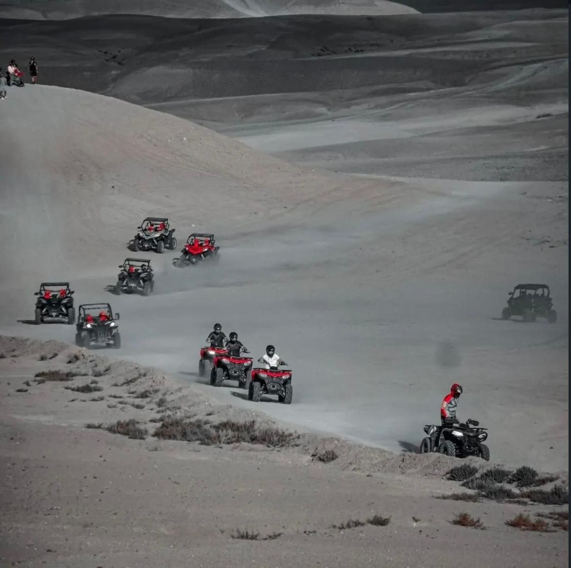 Buggy driving across the Agafay desert near Marrakech