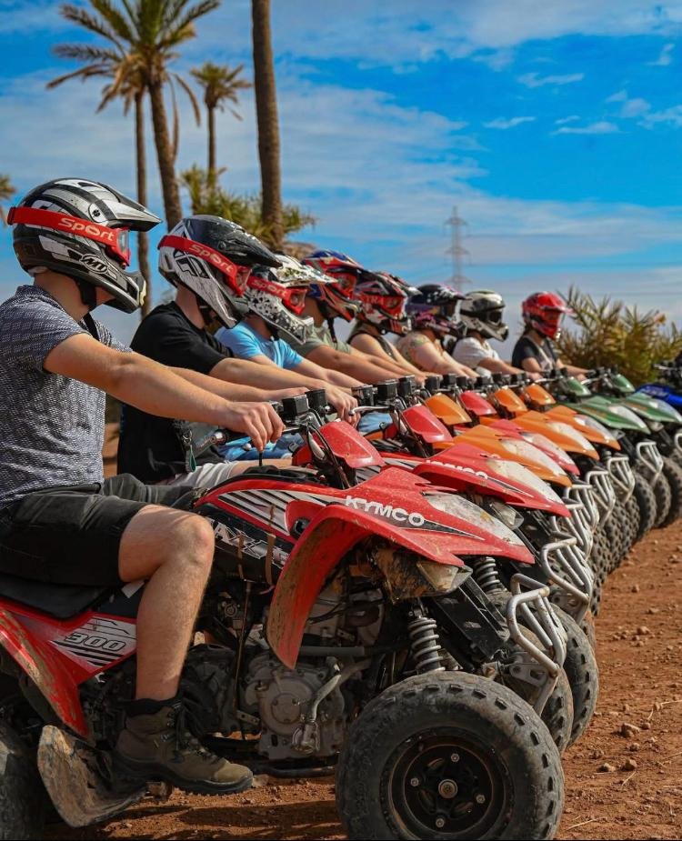 Quad rider crossing the Agafay desert near Marrakech