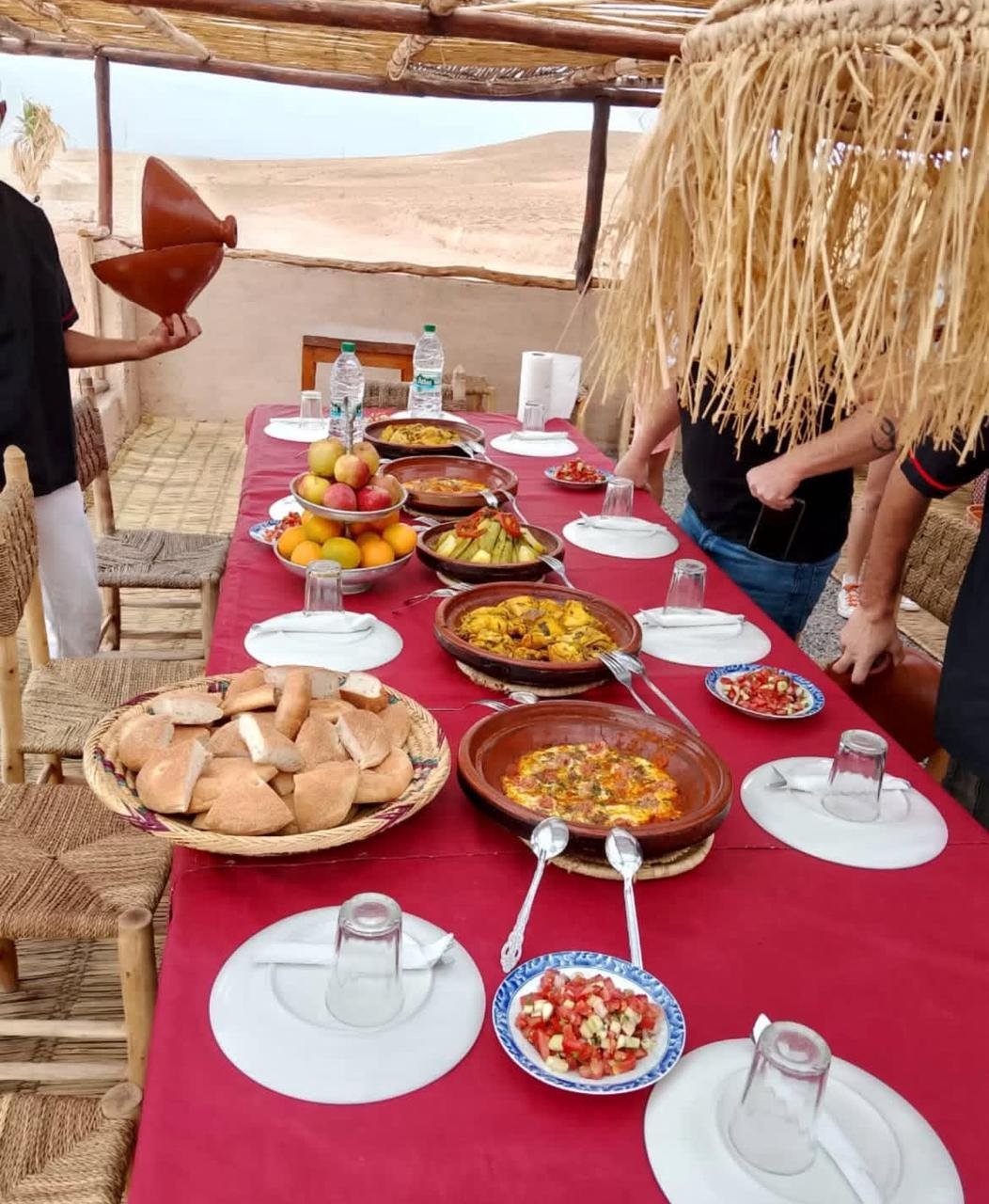 Moroccan dinner at a desert camp in the Agafay desert